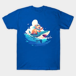 capybara ride shark T-Shirt